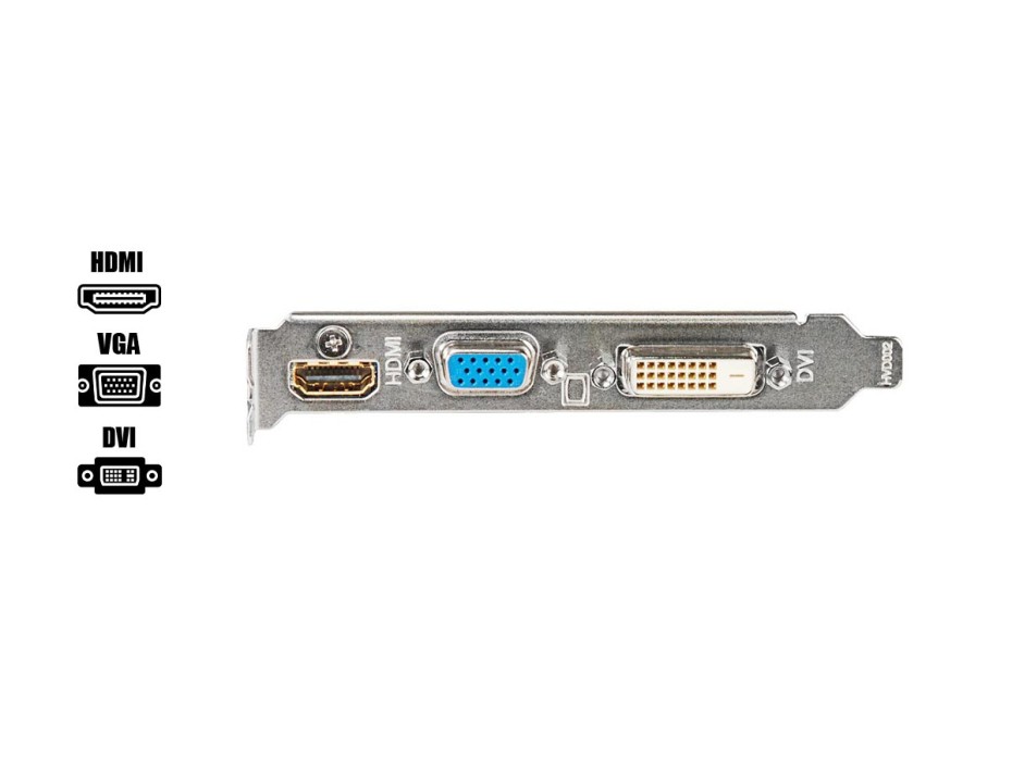 TARJETA DE VIDEO GIGABYTE GT 730 2GB DDR3 GEFORCE NVIDIA 64 BITS, 1 VENTILADOR (GV-N730D3-2GI)