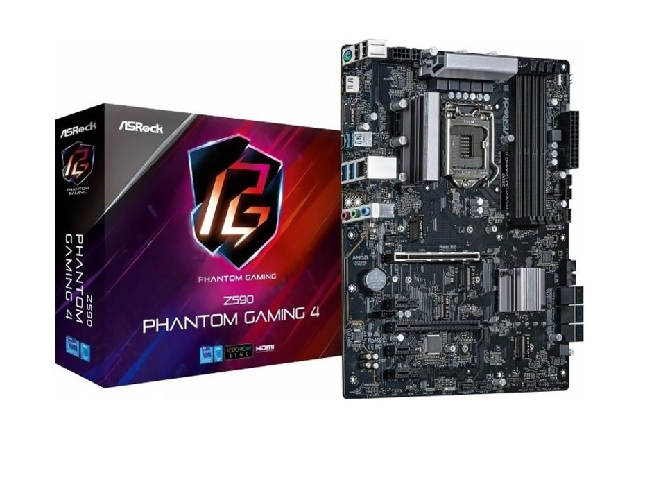PLACA MADRE ASROCK Z590 PHANTOM GAMING 4, PARA PROCESADORES INTEL LGA 1200, 4 RANURAS DE MEMORIA DDR4 HASTA 128GB BUSS 3200 MHZ (90-MXBF00-A0UAYZ)