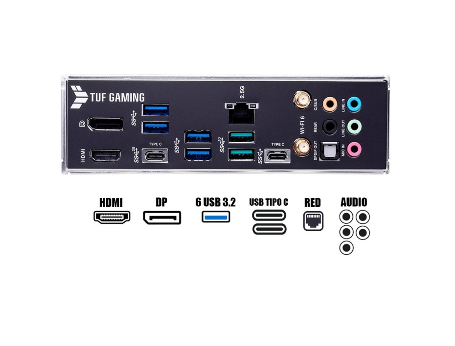 PLACA MADRE ASUS TUF GAMING Z690-PLUS WIFI D4 LGA 1700 | LED-RGB (90MB18V0-MVAAY0)