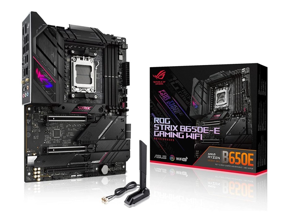PLACA MADRE ASUS ROG STRIX B650E-E GAMING WIFI, PARA PROCESADORES AMD RYZEN AM5, 4 RANURAS DDR5 HASTA 128GB BUSS 4800 MHZ, SERIE 7000 (90MB1BQ0-M)