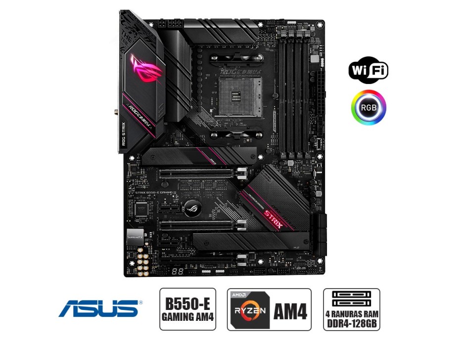 PLACA MADRE ASUS ROG STRIX B550-E GAMING AM4 | LED- RGB (ROG STRIX B550-E GAMING)