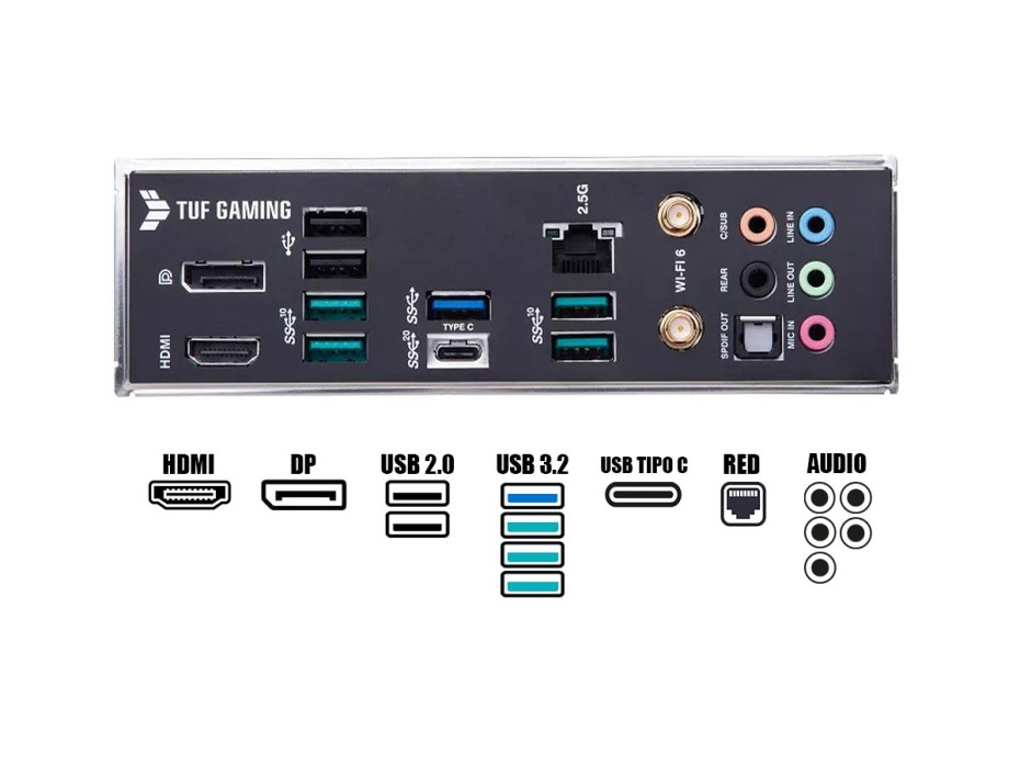 PLACA MADRE ASUS B660M TUF GAMING PLUS WIFI D4 (90MB1930-M0EAY0) SOCKET LGA 1700 | RAM DDR4 BUSS 5333OC MHZ | 13VA, 12VA GEN