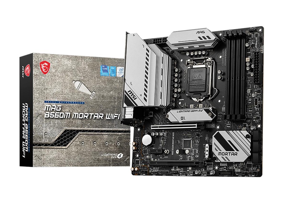 PLACA MADRE MSI MAG B560M MORTAR, PARA PROCESADORES INTEL LGA 1200, 4 RANURAS DE MEMORIA DDR4 HASTA 128GB BUSS  2133 MHZ, 10MA 11VA GEN.(911-7D17-034)