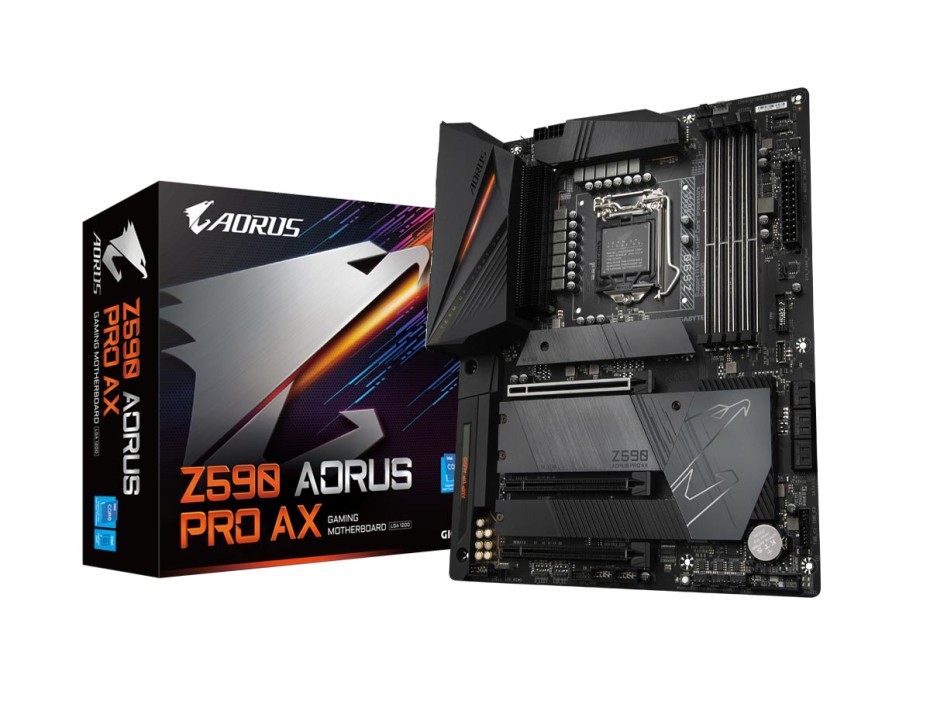 PLACA MADRE GIGABYTE Z590 AORUS PRO AX, PARA PROCESADORES INTEL LGA 1200, 4 RANURAS DE MEMORIA DE 128GB BUSS 3200 MHZ, 10 Y 11VA GE(Z590 AORUS PRO AX)