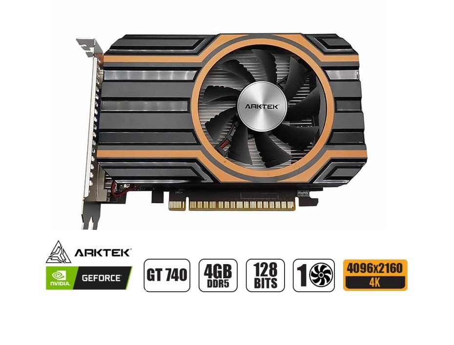 TARJETA DE VIDEO ARKTEK GT 740 4GB DDR5 NVIDIA, OEM CYCLOPS 128 BITS (AKN740D5S4GH1)