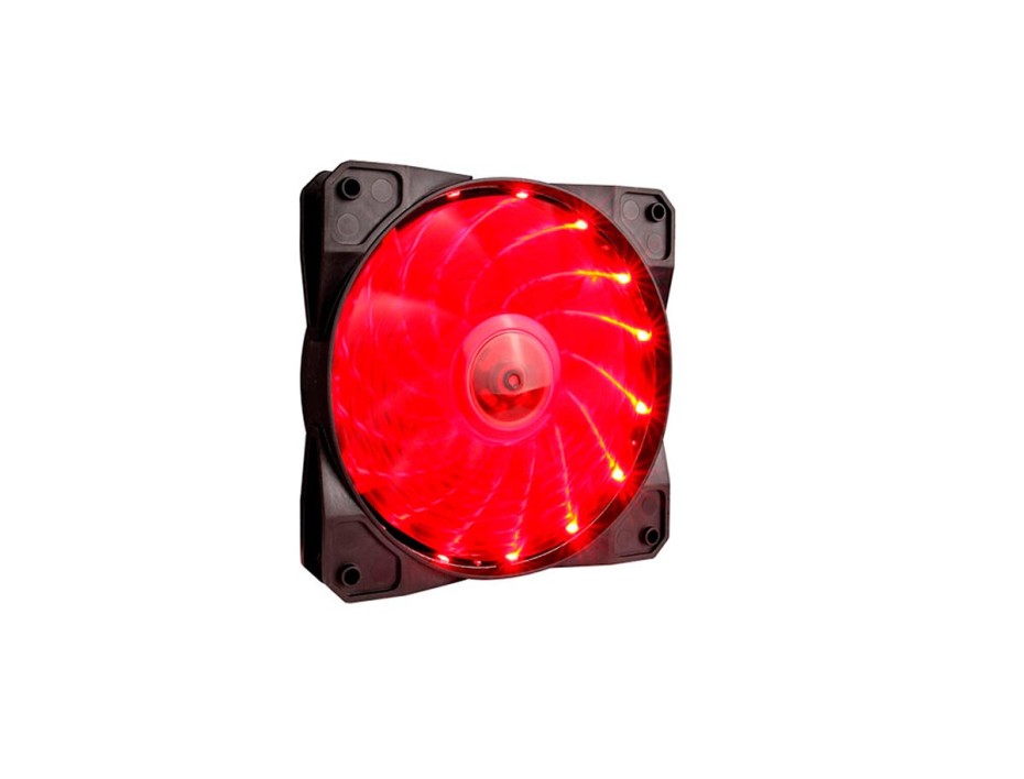 COOLER PARA CASE 1STPLAYER COOLING FAN, 120X120X25M, CON ILUMINACION LED ROJO, 3 - 4 PINES PERIFERICOS (A1)