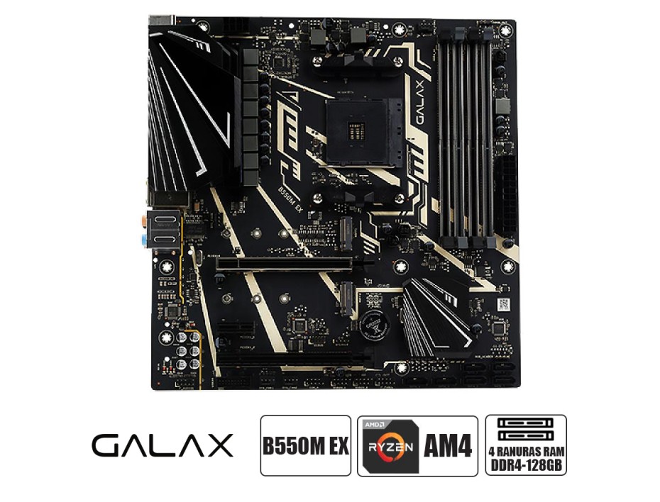 Placa Madre Galax B550m Ex (ab550mbgdex1bw) Socket Am4, Ram Ddr4 Buss 3600mhz