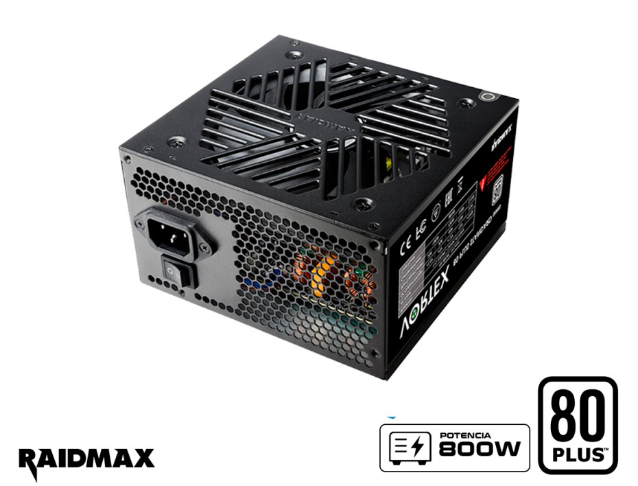 FUENTE DE PODER RAIDMAX 800W ATX 80 PLUS, WHITE NO MODULAR, COLOR NEGRO (RX-800AC-V)