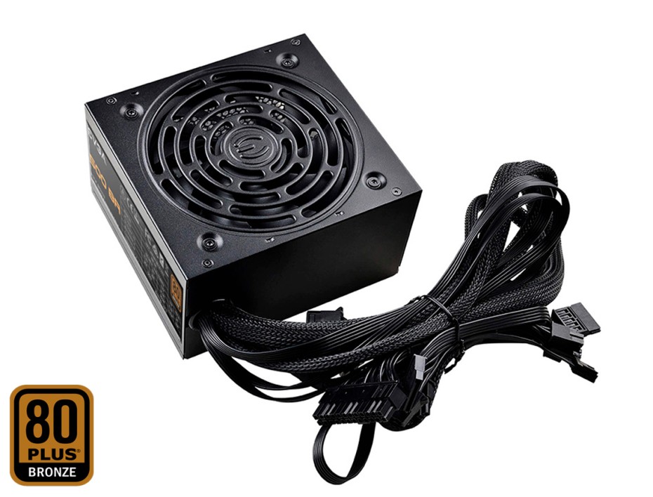FUENTE DE PODER EVGA 500W ATX, BRONZE 80 PLUS BR, NO MODULAR, COLOR NEGRO (100-BR-0500-K1)