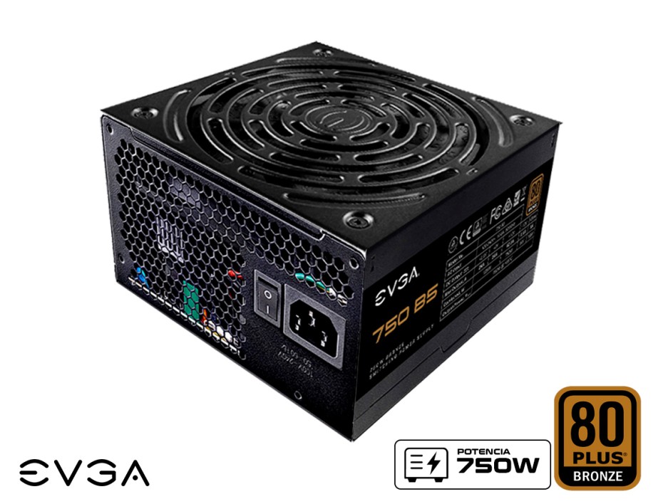 FUENTE DE PODER EVGA 750W ATX, BRONZE 80 PLUS, B5 MODULAR, COLOR NEGRO (220-B5-0750-V1)