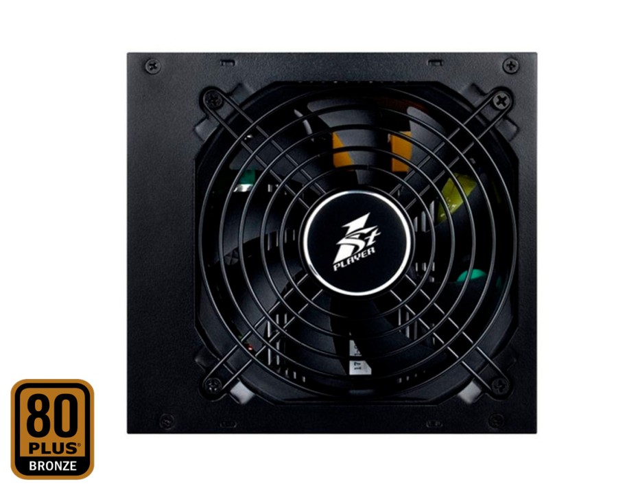 FUENTE DE PODER 1STPLAYER 500W ATX, BRONZE 80 PLUS, COLOR NEGRO (PS-500AX)