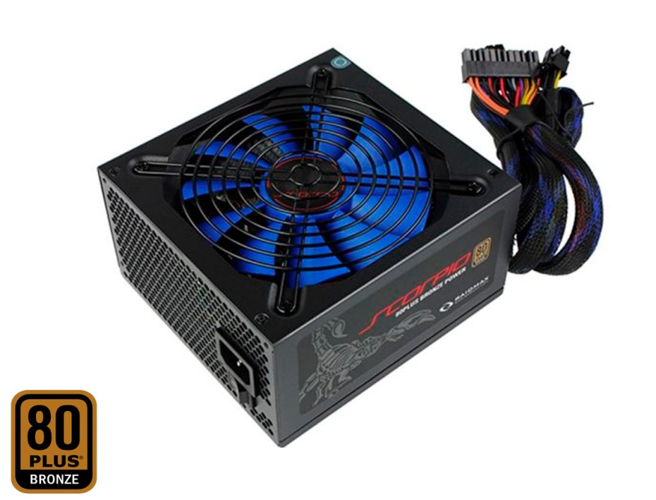 FUENTE DE PODER RAIDMAX 735W ATX, BRONZE 80 PLUS, SCORPIO SEMI - MODULAR, COLOR NEGRO (RX-735AP-S)