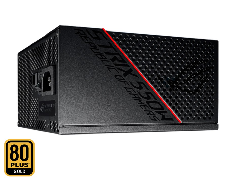 FUENTE DE PODER ASUS ROG STRIX 550W ATX, GOLD 80 PLUS, FULL MODULAR, COLOR NEGRO (90YE00A2-B0AA00)