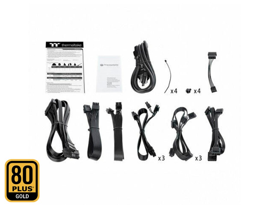 FUENTE DE PODER THERMALTAKE 1000W ATX, GOLD 80 PLUS, TOUGHPOWER GF1 MODULAR, TT PREMIUM EDITION, COLOR NEGRO (PS-TPD-1000FNFAGU-1)