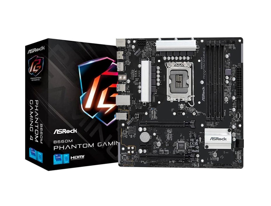 PLACA MADRE ASROCK B660M PHANTOM GAMING 4, PARA PROCESADORES INTEL LGA 1700, 4 RANURAS DE MEMORIA DDR4 HASTA 128GB BUSS 3200 MHZ (B660M PHNATOM G4)