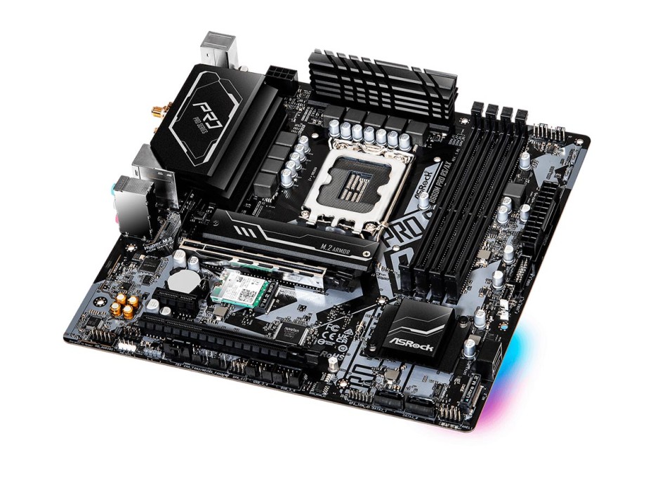 PLACA MADRE ASROCK B660M PRO RS/AX, PARA PROCESADORES INTEL LGA 1700, 4 RANURAS DE MEMORIA DDR4 HASTA 128GB BUSS 3200 MHZ, 12VA 13 GE(B660M PRO RS/AX)