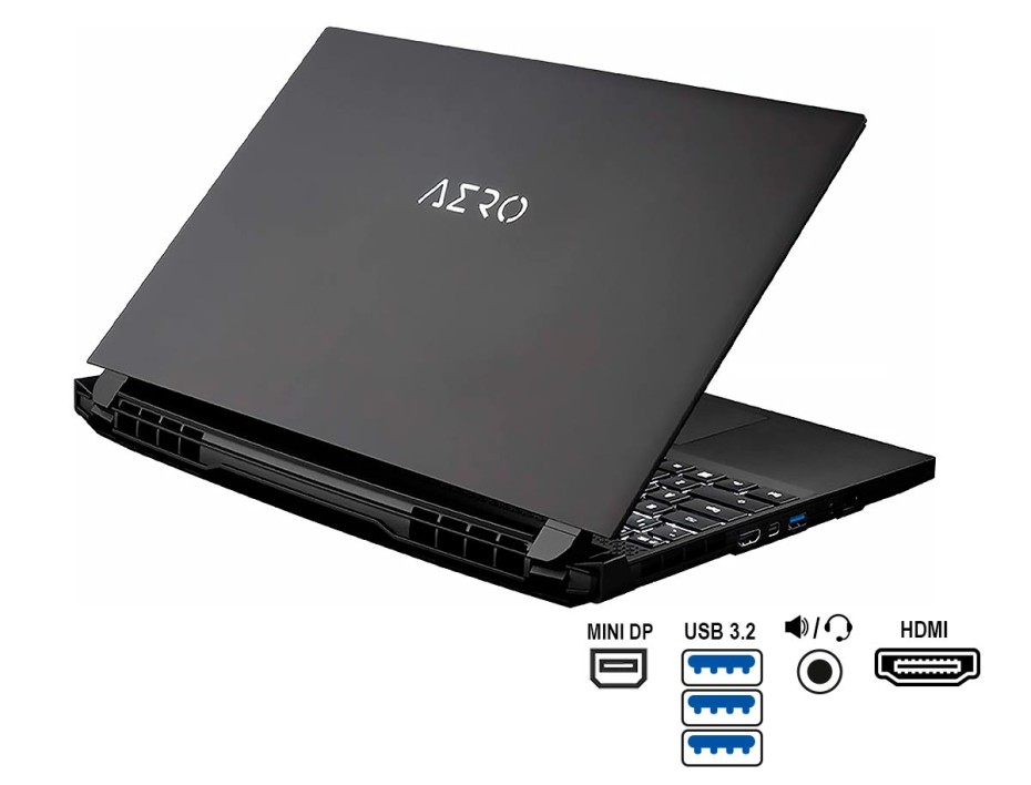 LAPTOP GIGABYTE CORE I7 12700H AERO 5 XE4, 15.6" UHD OLED 60HZ, RAM 16GB (2X8), SSD M.2 1TB,VIDEO 3070TI 8GB NVIDIA, W 11 HOME (AERO5XE4-73LA614SH)