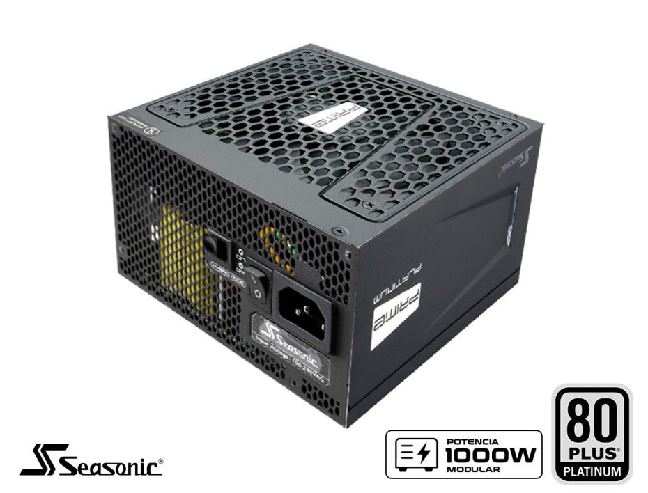 FUENTE DE PODER SEASONIC 1000W ATX, PLATINUM 80 PLUS, PRIME MODULAR, COLOR NEGRO (SSR-1000PD)