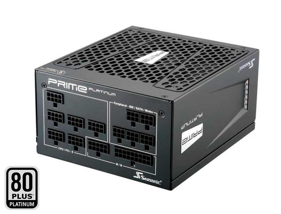 FUENTE DE PODER SEASONIC 1000W ATX, PLATINUM 80 PLUS, PRIME MODULAR, COLOR NEGRO (SSR-1000PD)
