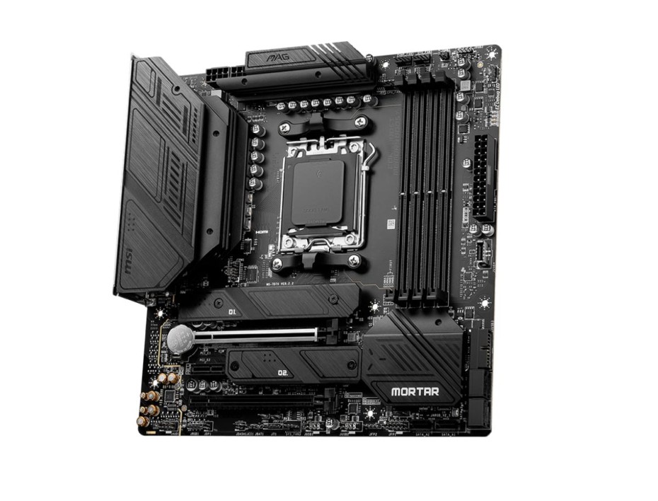 PLACA MADRE MSI B650M MORTAR WIFI, MAG, PARA PROCESADORES RYZEN AM5, 4 RANURAS DE MEMORIA DDR5 HASTA 128 GHZ BUSS 6400+OC, SERIE 7000 (911-7D76-001)