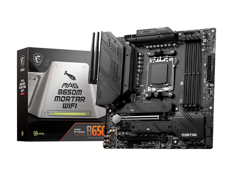 PLACA MADRE MSI B650M MORTAR WIFI, MAG, PARA PROCESADORES RYZEN AM5, 4 RANURAS DE MEMORIA DDR5 HASTA 128 GHZ BUSS 6400+OC, SERIE 7000 (911-7D76-001)