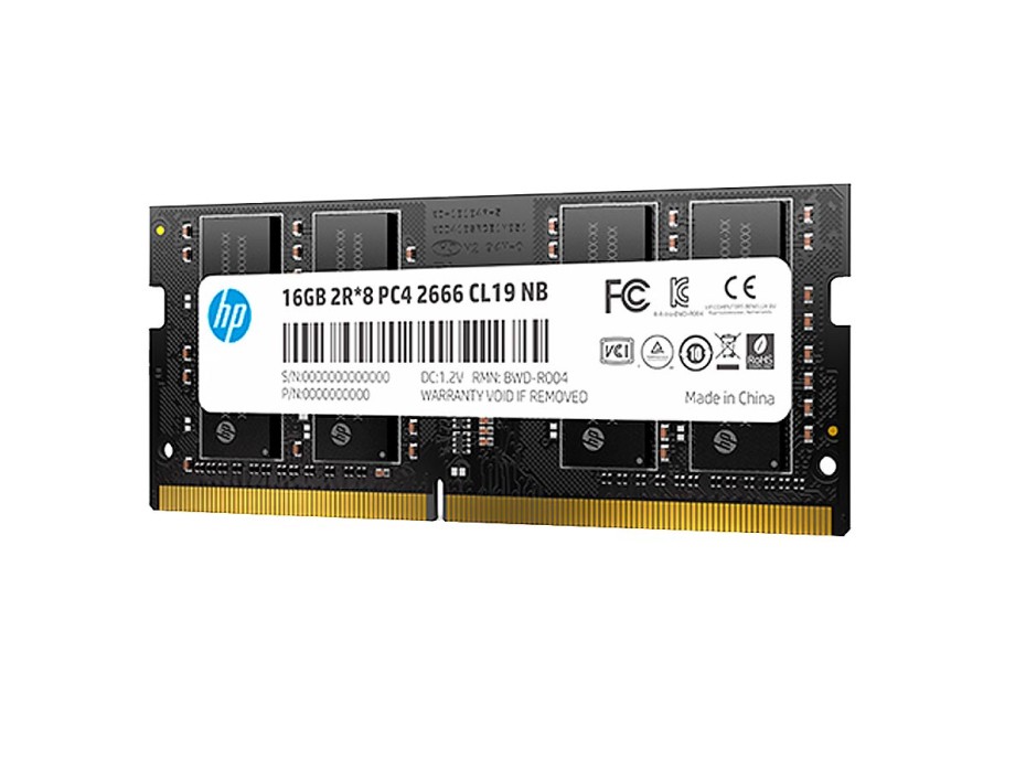 MEMORIA SODIMM HP DDR4 16GB S1 FRECUENCIA 3200 MHZ, PARA LAPTOP, COLOR NEGRO (2E2M7AA)
