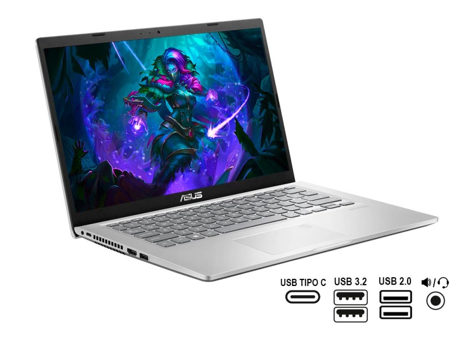 LAPTOP ASUS CORE I5 1035G10U, X415J, PANTALLA 14 PULGADAS FHD IPS, RAM 8GB-(4+4) SSD 256, WINDOWS 11 HOME (90NB0ST1-M004C0)
