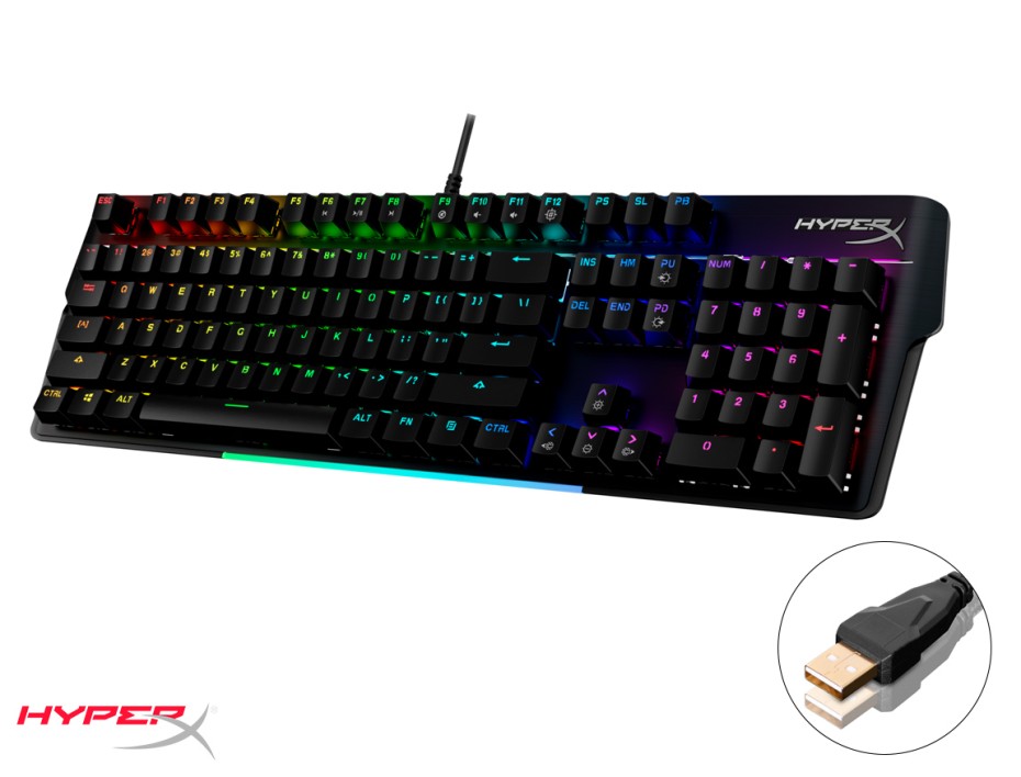 TECLADO HYPERX GAMING MECANICO ALLOY ORIGINS  MKW100 RED | RGB  (4P5E1AA#ABA)