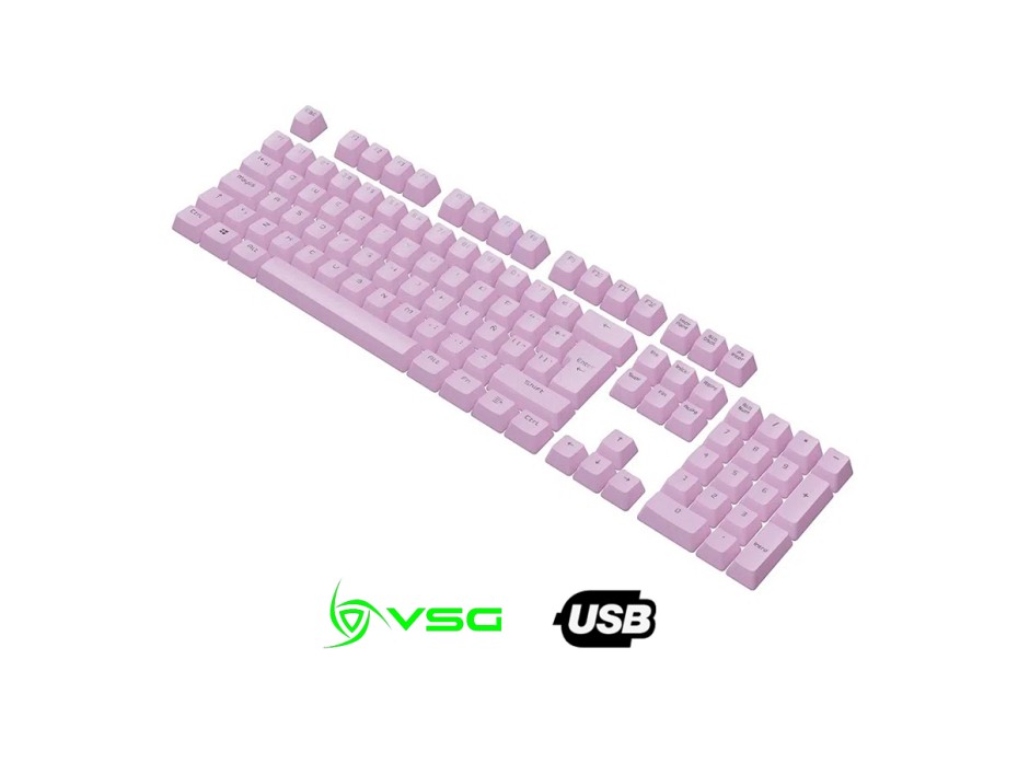 Set De Teclado Vsg Stardust Espectral, 105 Teclas Lilac Doble Inyeccion Oem (vg-kc207-lila)