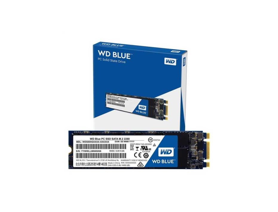 DISCO SOLIDO SSD M.2 SATA WESTER DIGITAL 250GB 2280 AZUL, UNIDAD DE ALMACENAMIENTO, COMPATIBLE CON LAPTOP Y PC DE ESCRITORIO (WDS250G2B0B-00YS70)