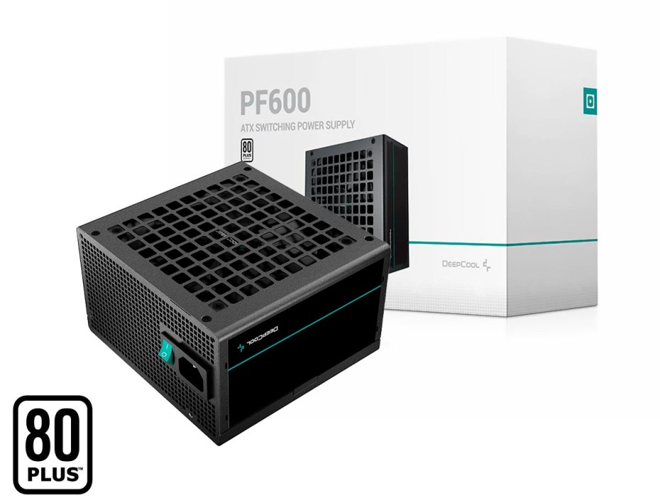 FUENTE DEEP COOL 600W, PF600, 80 PLUS - ATX 80 WHITE NO MODULAR NEGRO (PF600DN0)
