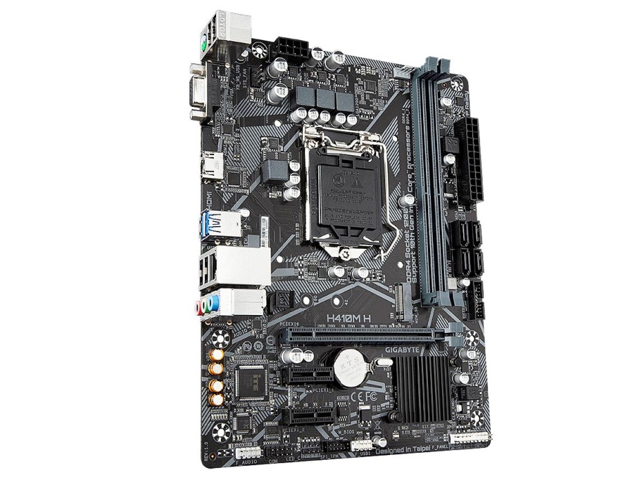 PLACA MADRE GIGABYTE H410M H, PARA PROCESADORES INTEL LGA 1200, 2 RANURAS DE MEMORIA DDR4 64GB BUSS 2933 MHZ, 10MA GENERACION (H410M H)