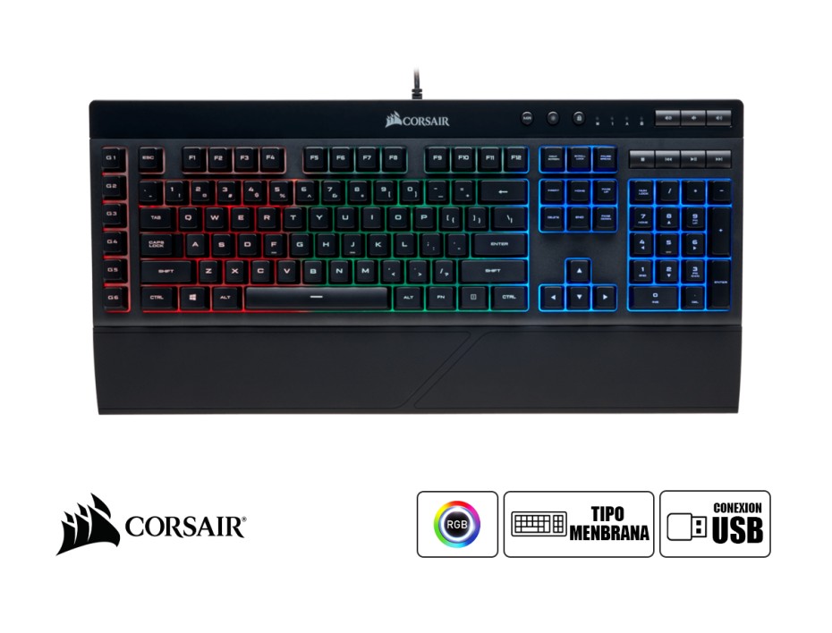 COMBO 2 EN UNO CORSAIR K55 PRO & HARPOON PRO, TECLADO CON RETROILUMINACION RGB, MOUSE 6 BOTONES SENSOR HASTA 12,400 DPI, INTERFAZ USB  (CH-9226865-SP)