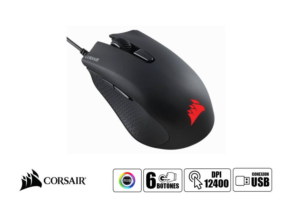 COMBO 2 EN UNO CORSAIR K55 PRO & HARPOON PRO, TECLADO CON RETROILUMINACION RGB, MOUSE 6 BOTONES SENSOR HASTA 12,400 DPI, INTERFAZ USB  (CH-9226865-SP)