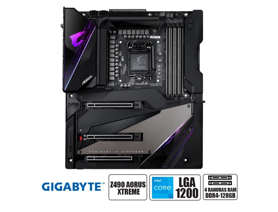 PLACA MADRE GIGABYTE Z490 AORUS XTREME, PARA PROCESADORES INTEL LGA 1200, 4 RANURAS DE MEMORIA DDR4 HASTA 128GB BUSS 2933 MHZ,10 11G(Z490 AORUSXTREME)