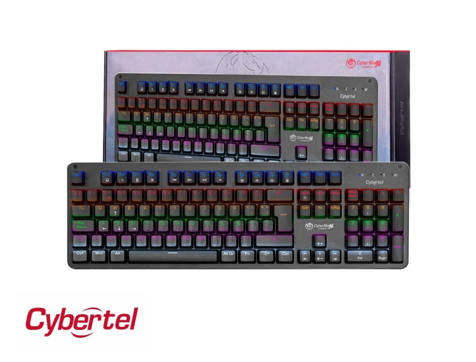 TECLADO CYBERTEL MECANICO, GAMER COMBAT KGX1000, TECLAS ANTI-GHOSTING, CON EFECTOILUMINACION LED RGB, CONEXION USB (CBX-KGX1000)