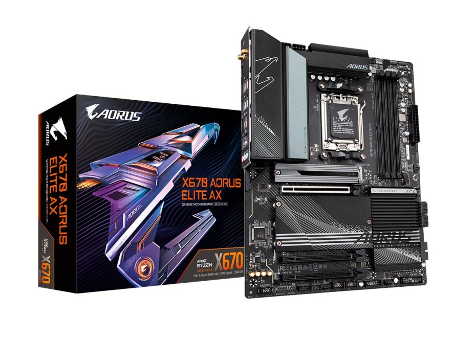 PLACA MADRE GIGABYTE X670 AORUS ELITE AX G10, PARA PROCESADORES AMD RYZEN AM5, 4 RANURAS DE MEMORIA DDR5 HASTA 128GB BUSS 4800 MHZ (X670 AORUS ELITEA