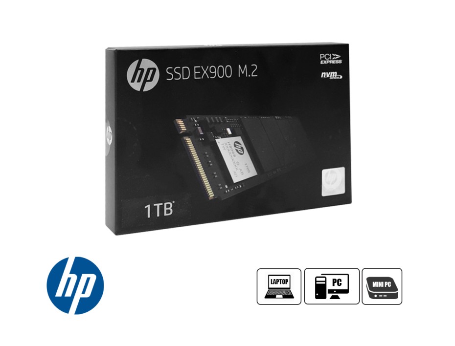 DISCO SOLIDO SSD M.2 PCIE HP 1TB 2280 EX900 GEN3X4, NVME, UNIDAD INTERNA DE ESTADO SOLIDO, PARA PC, LAPTOP, LECTURA 2100 MB/S ( 5XM46AA#ABB )