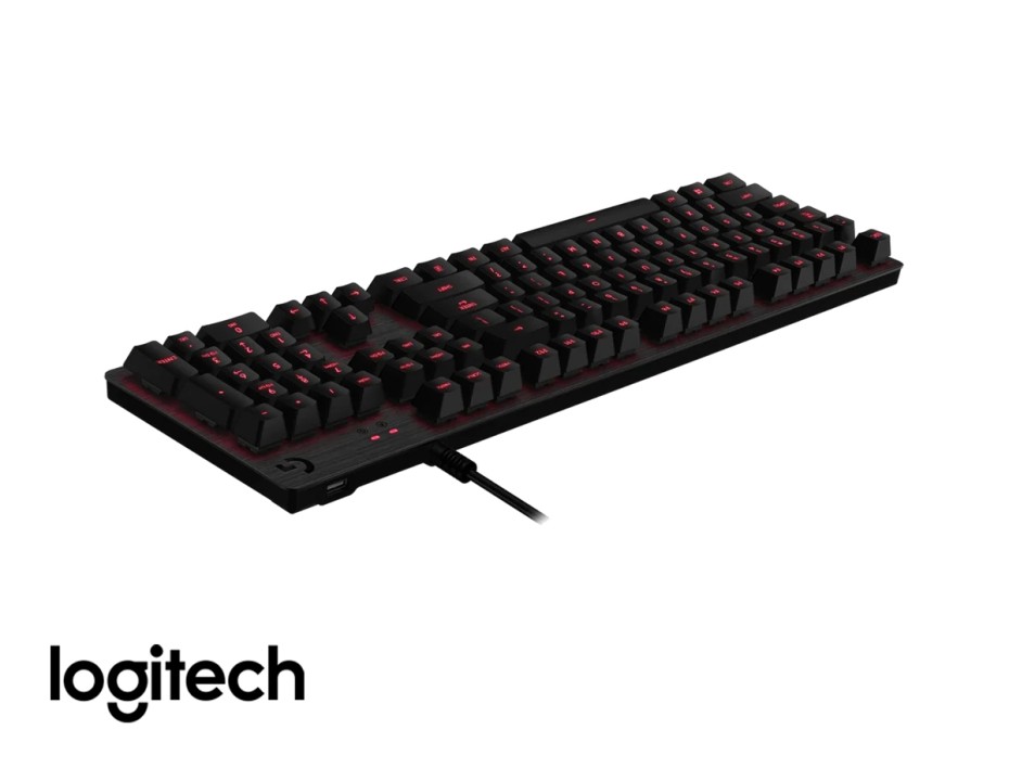 TECLADO LOGITECH GAMER MECANICO G413, RETROILUMINACIÓN CARBON LED - ROJO, 5 NIVELES DE INTENSIDAD PREDEFINIDOS (920-008300)