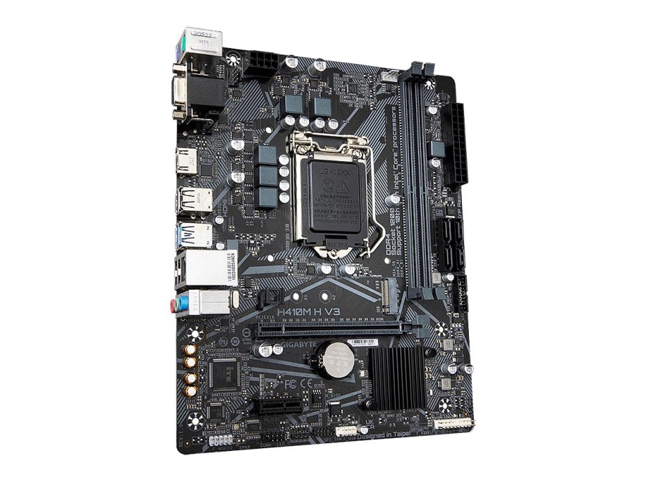 PLACA MADRE GIGABYTE H410M H V3, PARA PROCESADORES INTEL LGA 1200, 2 RANURAS DE MEMORIA DDR4 HASTA 64GB BUSS 2933 MHZ, 10MA 9VA A MAS GEN.(H410M H V3)