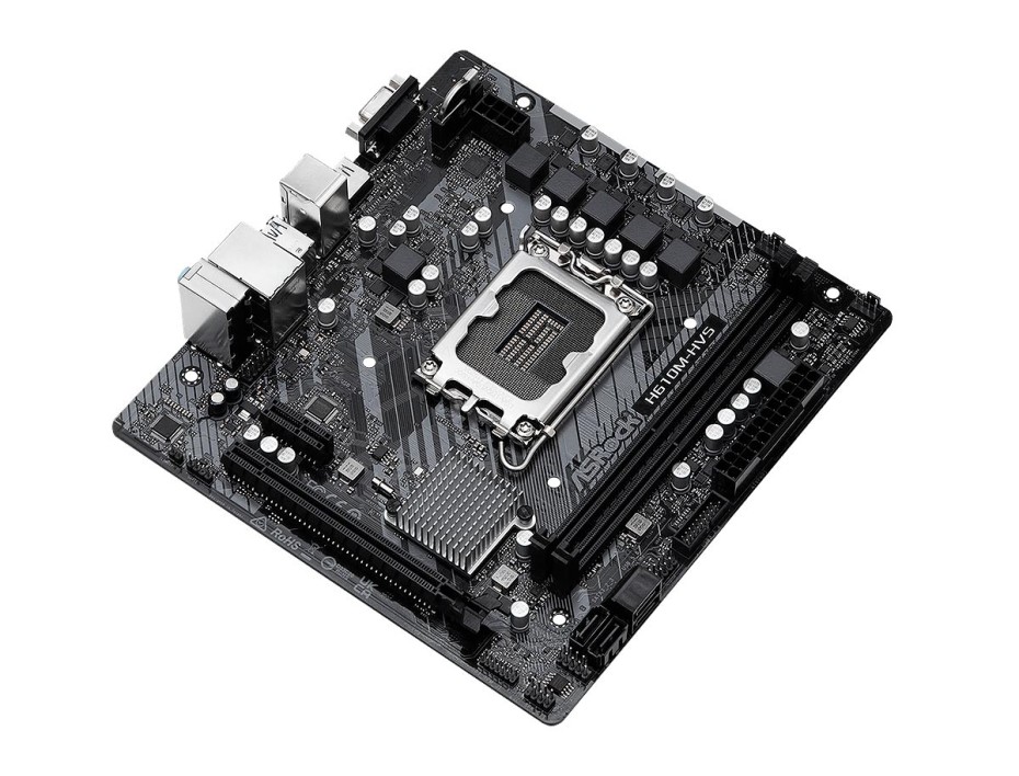 PLACA MADRE ASROCK H610M-HVS, PARA PROCESADORES INTEL LGA 1700, 2 RANURAS DE MEMORIA DDR4 HASTA 64GB BUSS 3200 MHZ, 12VA 13 VA GEN. (90-MXBHT0-A0UAYZ)