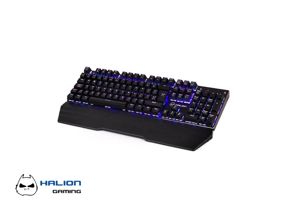 TECLADO HALION GAMER MECANICO SPECTREC KG 927, CONEXION USB, SWITCH AZUL C/LUZ RGB (HA-KG 927)