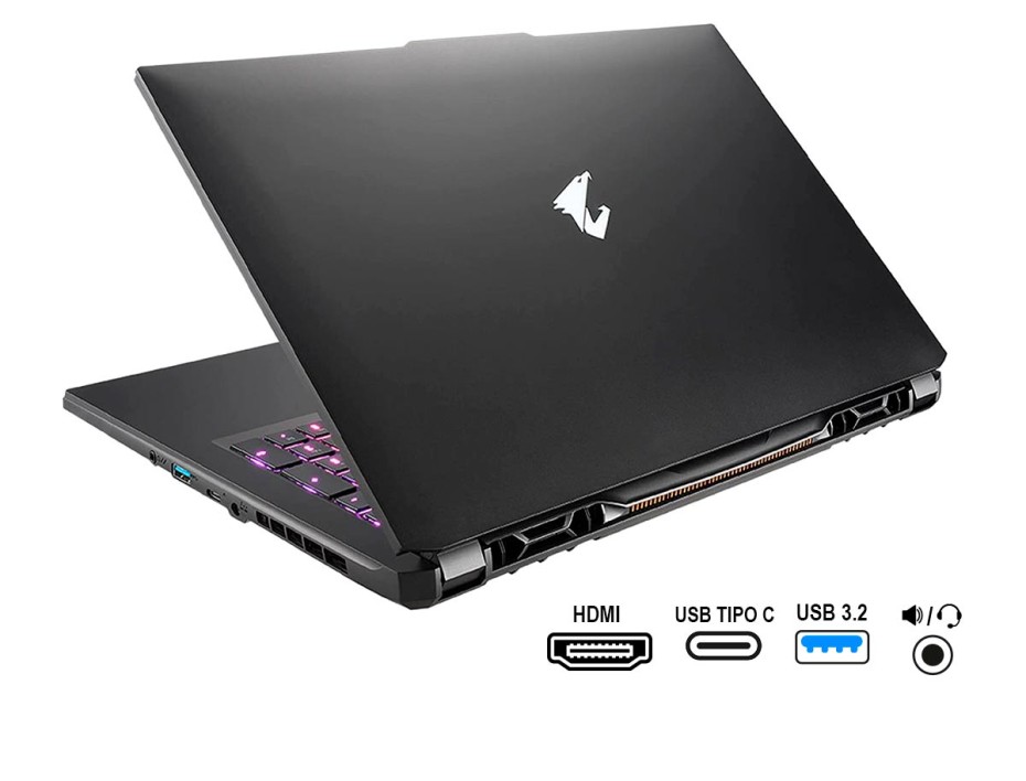 LAPTOP GIGABYTE CORE I7 12700H AORUS 15 XE4, 15.6 FHD 360 HZ, RAM 16GB (2X8), DISCO SSD M.2 1TB, VIDEO 3070TI 8GB NVIDIA, W11 (AORUS 15 XE4-73LA514SH)