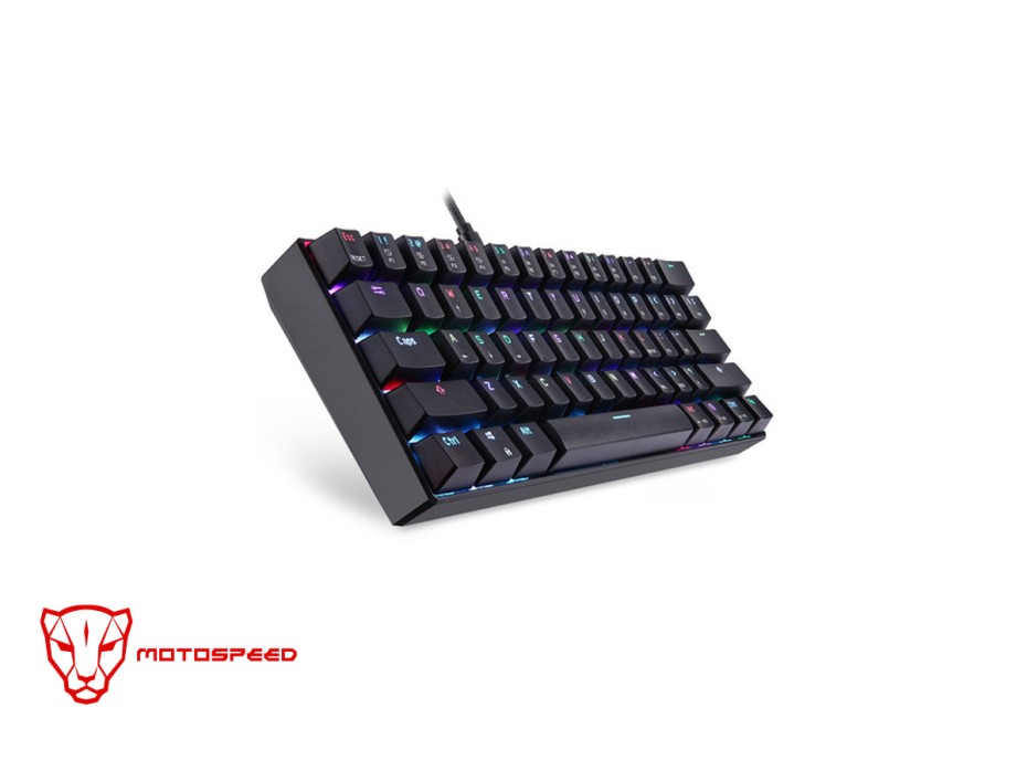 TECLADO MOTOSPEED GAMER MECANICO CK61, ILUMINACIÓN RGB LED POR TECLA, SWITCH AZUL (CK61)