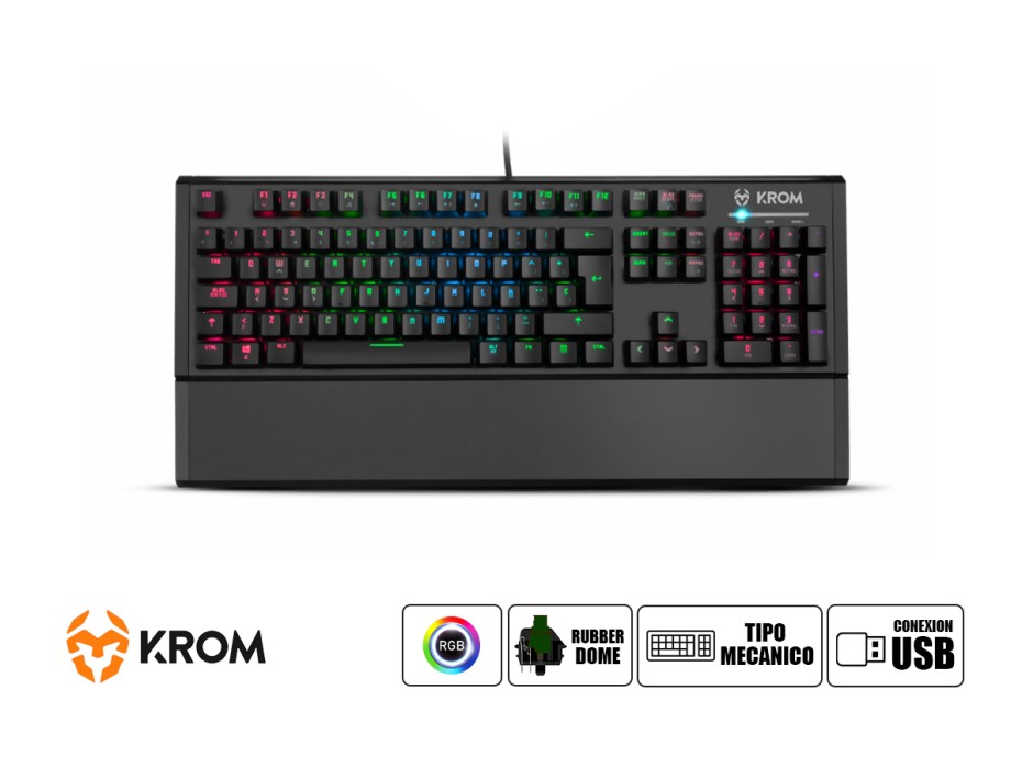 TECLADO KROM KEMPO GAMER MECANICO, CON ILUMINACION RGB LED (NXKROMKEMPO)