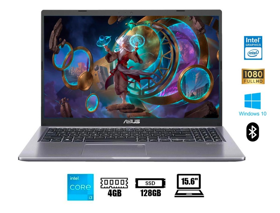 LAPTOP ASUS CORE I3 TOUCH R565EA UH31T 1115G4, PANTALLA 15.6 PULGADAS FHD, RAM 4GB, DISCO SOLIDO SSD 128GB, WINDOWS 10 NGLES (90NB0TY1-M08060)