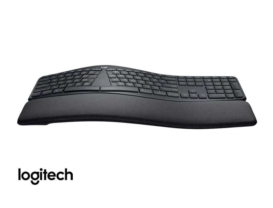 TECLADO LOGITECH INALAMBRICO ERGO K860, DE FORMA CURVEADA Y PARTIDO ERGONOMICO, REPOSA MUÑECA ALCOLCHADO, COLOR NEGRO MATE (920-009845)