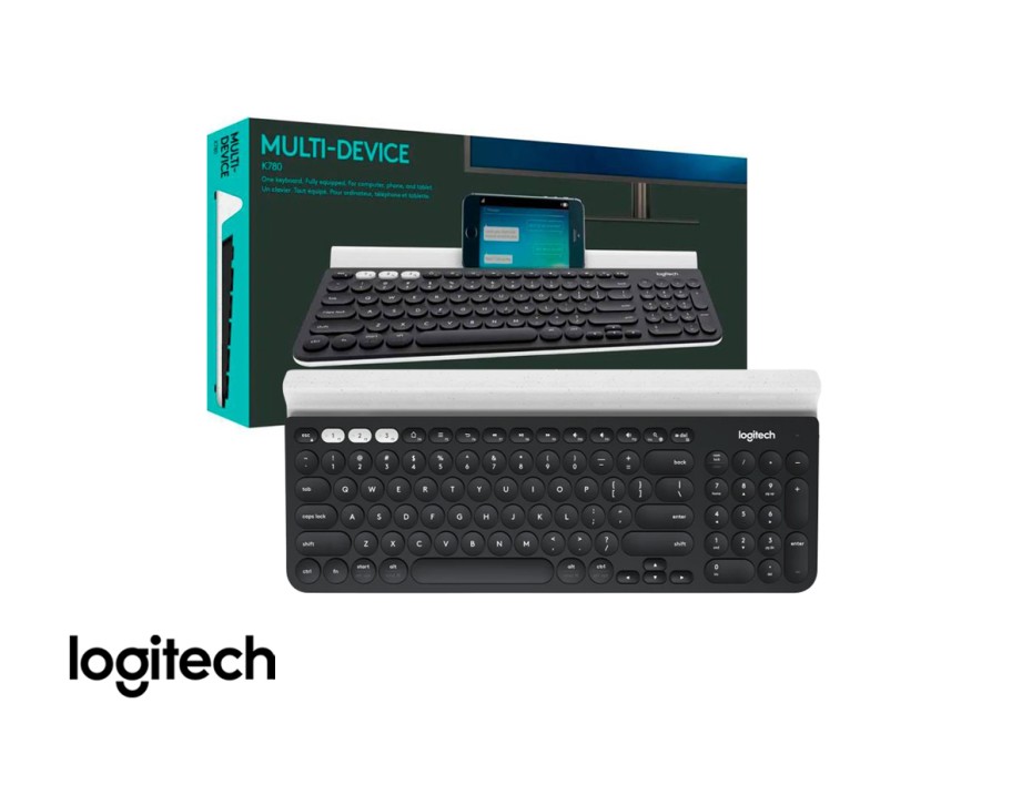 TECLADO LOGITECH INALAMBRICO K780, CON ILUMINACION LED DE CANALES BLUETOOTH, INDICADOR LUMINOSO DE CARGA, COMPATIBLE HASTA 3 DISPOSITIVOS (920-008026)