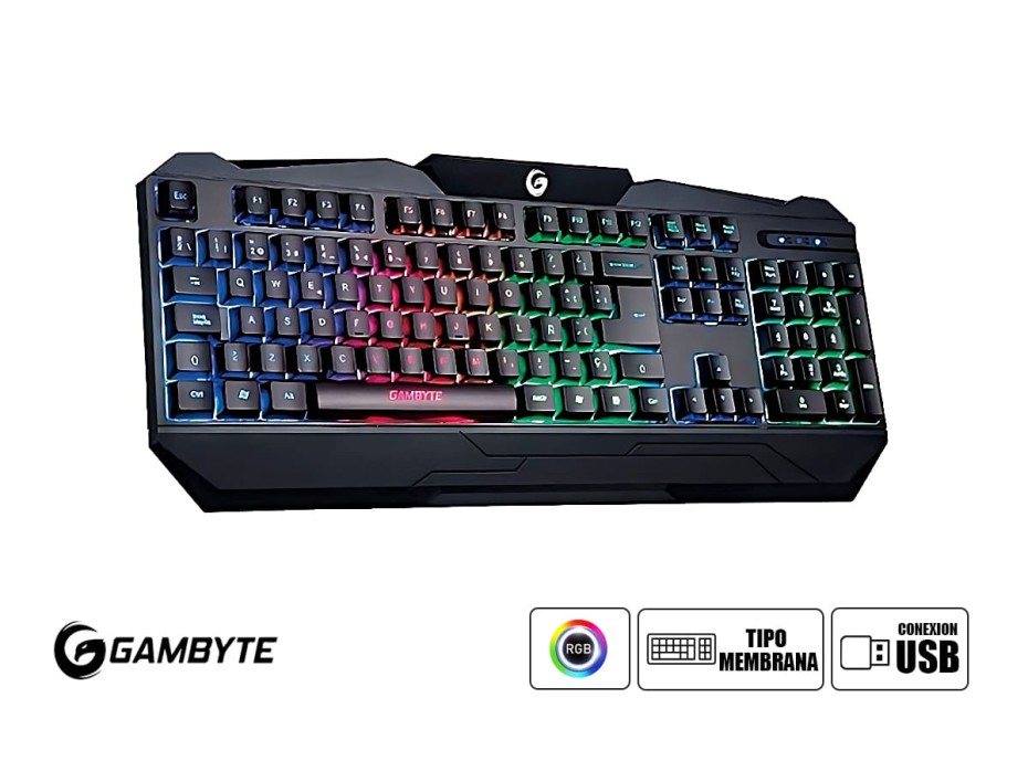 Combo 2 En Uno Gambyte Rexar V3 (gi-rexarv V3.0) Teclado, Led, Mouse 7 Botones, 2400 Dpi, Negro