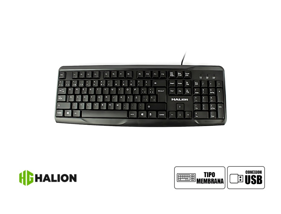 COMBO 2 EN UNO HALION K429C, TECLADO SILENCIOSO, MOUSE 3 BOTONES SENSOR HASTA 800 DPI, INTERFAZ USB, COLOR NEGRO (HA-K429C)